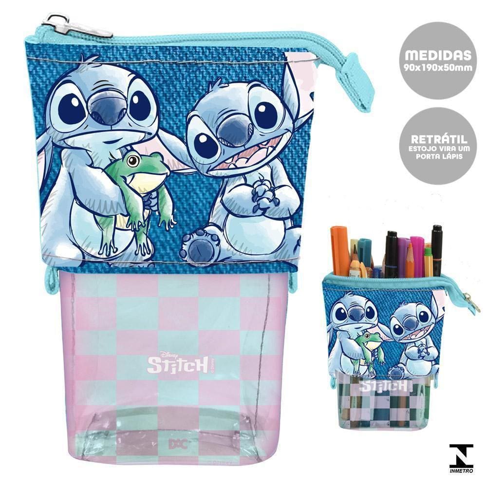 Estojo Retrátil 2 Em 1 Stitch Disney Dac