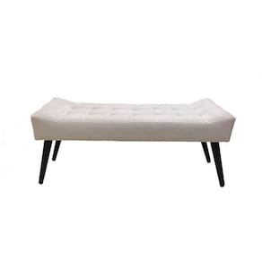 Recamier Roma Capitonê Em Suede - Bege - Cor: Bege
