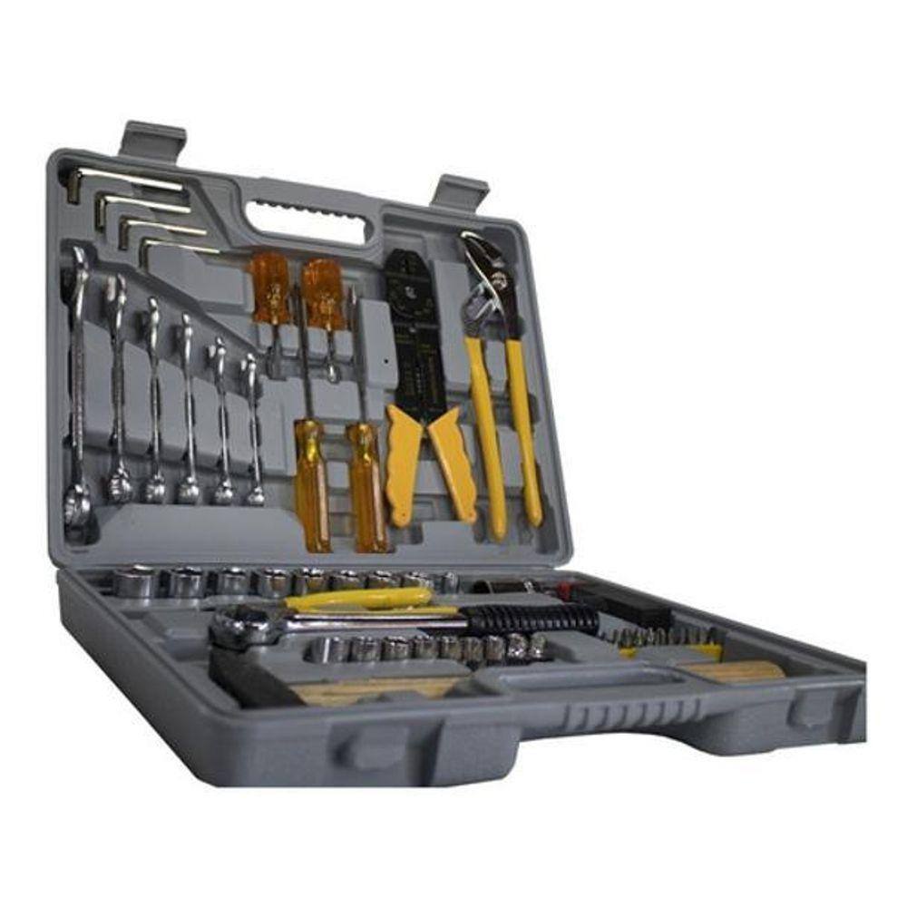 Jogo Kit De Ferramentas Manuais 100 Peças Com Maleta