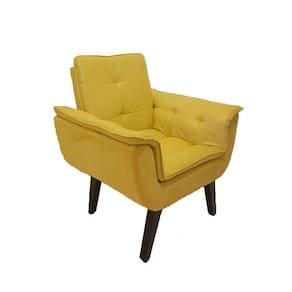 Poltrona Decorativa Opala Plus Para Sala De Estar Quarto Escritório - Amarela . - Cor: Amarelo