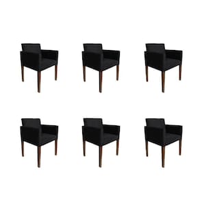 Kit 6 Poltronas Nina Estilo Retrô Tecido Suede Ideal Para Sala De Estar - Preto - Cor: Preto