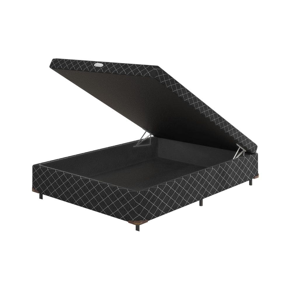 Box Casal 138X188x38cm Baú Imperador Preto