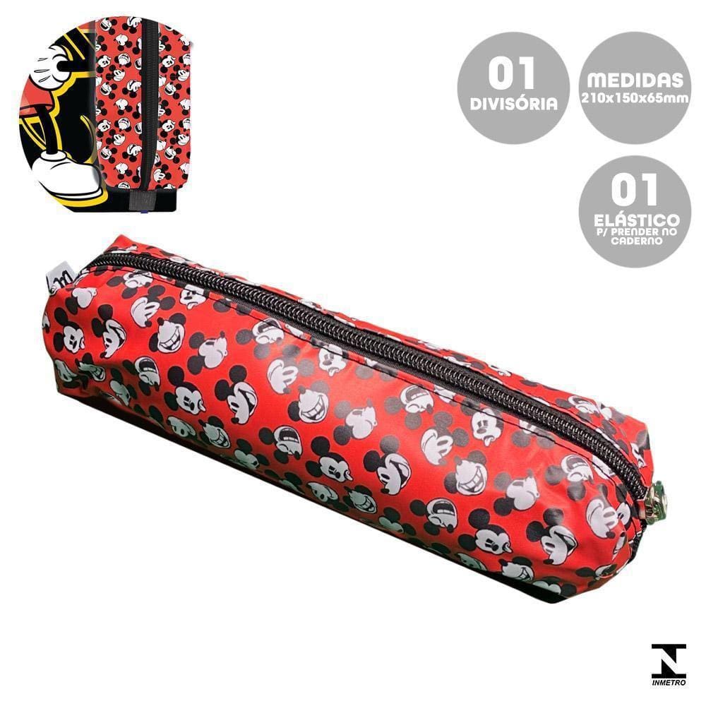 Estojo Escolar Elástico Mickey Disney Fixar Em Caderno Dac