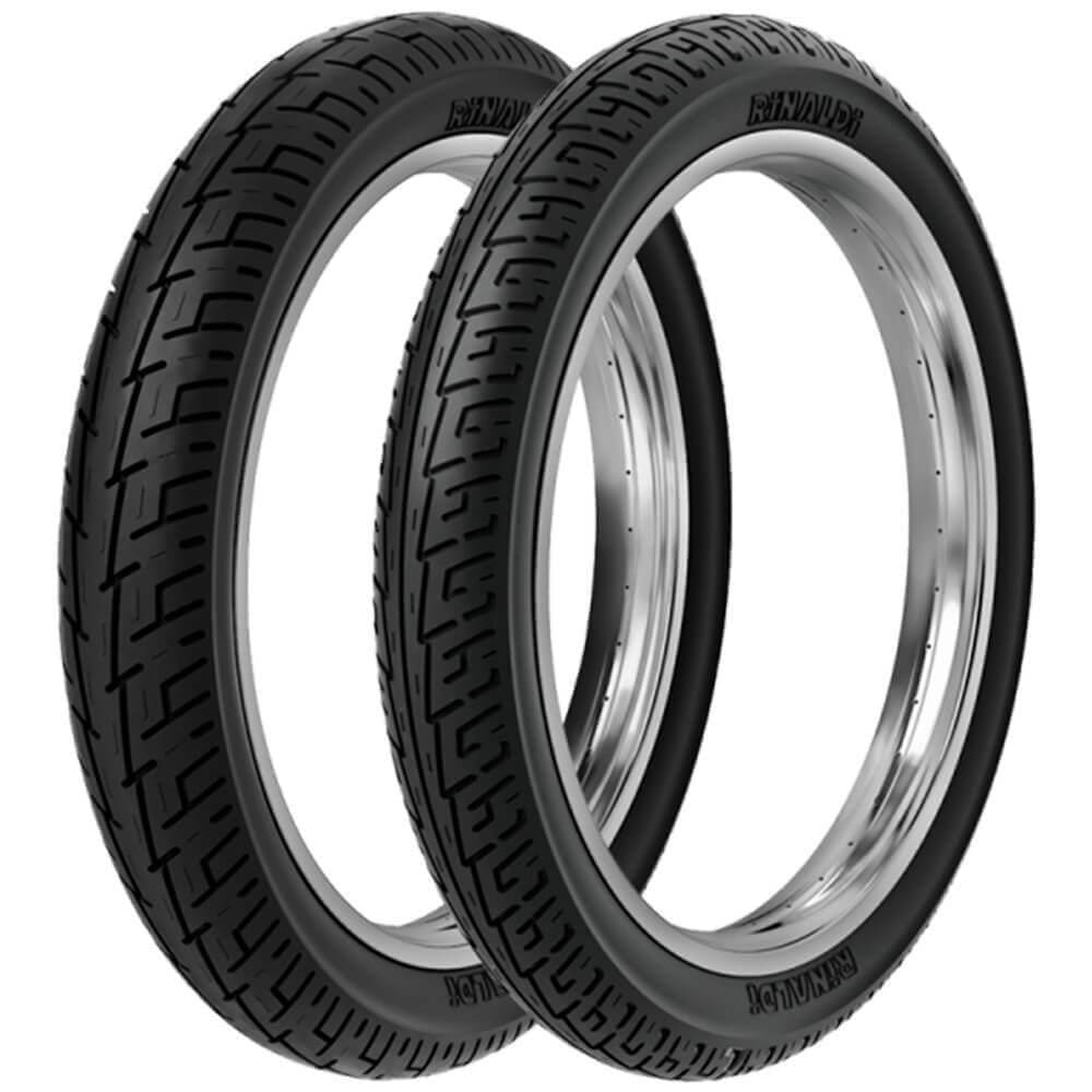Kit 2 Pneu Moto Yamaha Ybr Rinaldi Bs32 Traseiro Dianteiro
