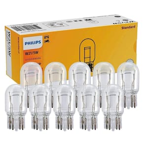 Kit 10 Lâmpada Philips Esmagada Base Vidro 21/5w 12v W3x16q