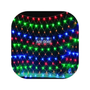Pisca Rede 320 Led 2,5m x 2,0m 8 Funções Colorido Decor Natal 220V