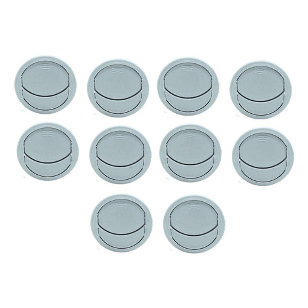 10pc Difusor Ar Condicionado Ventilacao Universal 53mm Cinza