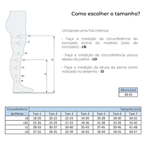 Kit Meia de Compressão 3/4 para Úlcera de Perna | Casas Bahia