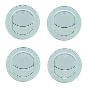 4pcs Difusor Ar Condicionado Universal 77mm Com Anel - Cinza