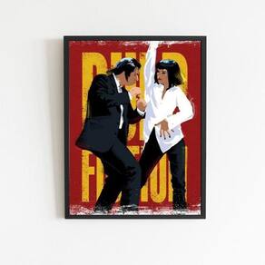 Quadro Pulp Fiction Dancing 24X18Cm - Com Vidro Preta