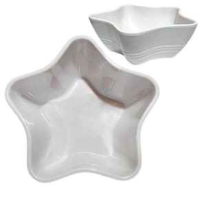 Kit 2 Tigelas Bowl Melamina Estrela Branca 900Ml