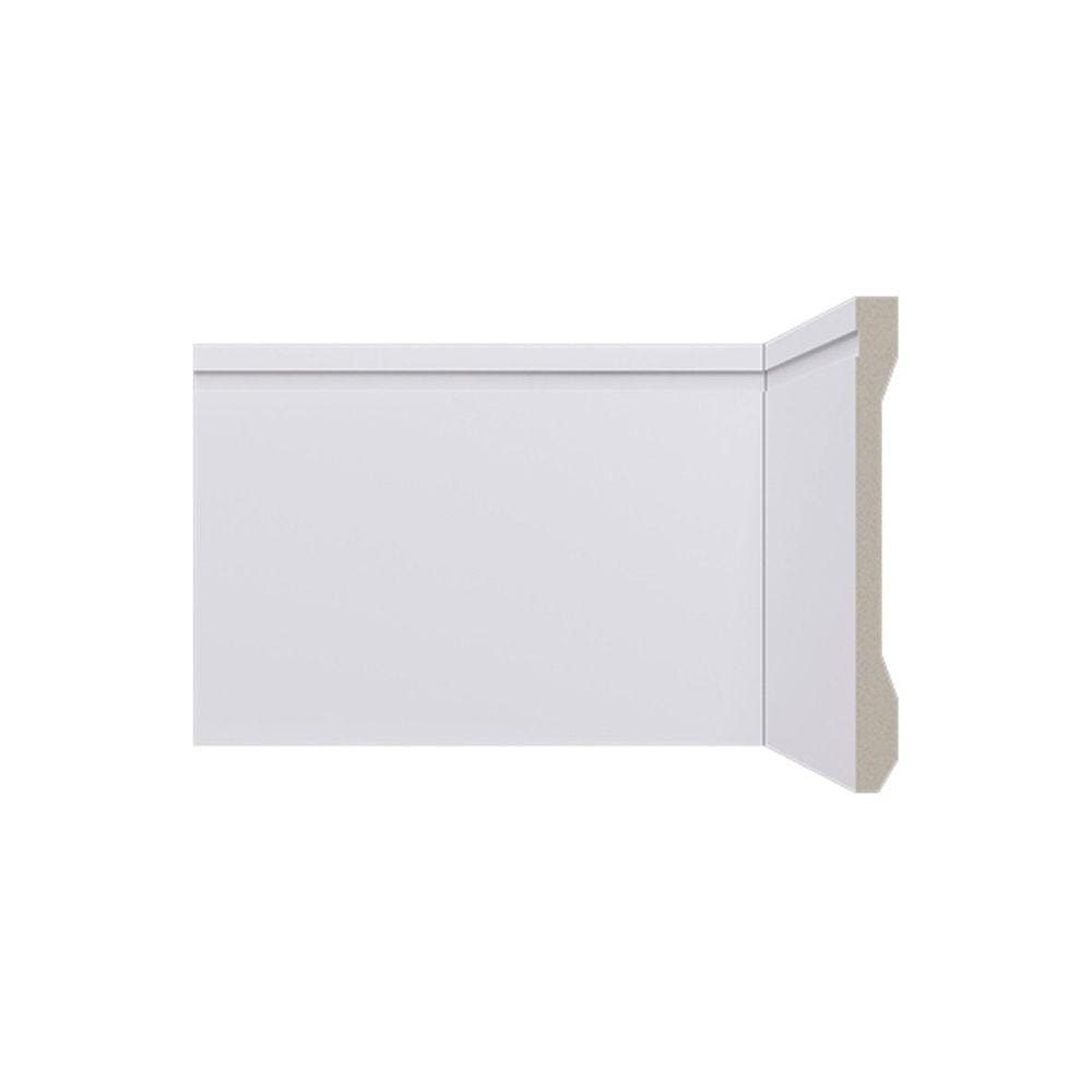 Rodapé de Poliestireno 15cm x 13mm x 2,40m Liso LEV152 Santa Luzia - caixa com 12 m - Branco