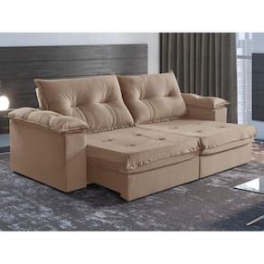 Sofá Retrátil e Reclinável 2 Lugares 250cm M164 Café com Leite