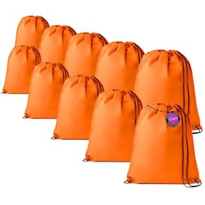 Kit 10x Mochilas tipo Saco Gym Sack em TNT Premium 33x40cm Marino TopGet