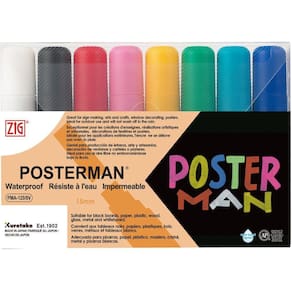 Estojo Marcador Zig Posterman Big Broad Set 8 Cores Pma-120