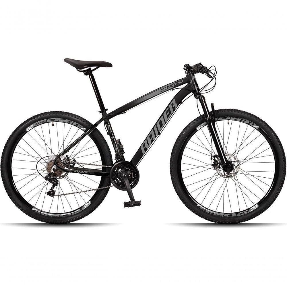 Bicicleta Aro 29 Raider Z3x 24 Vel Câmbio Traseiro Shimano Freio A Disco Bike Mtb Alumínio Preto+cinza