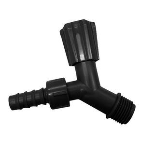 50un Torneira Plástica Preta Para Jardim Tanque Pia 1/2 3/4
