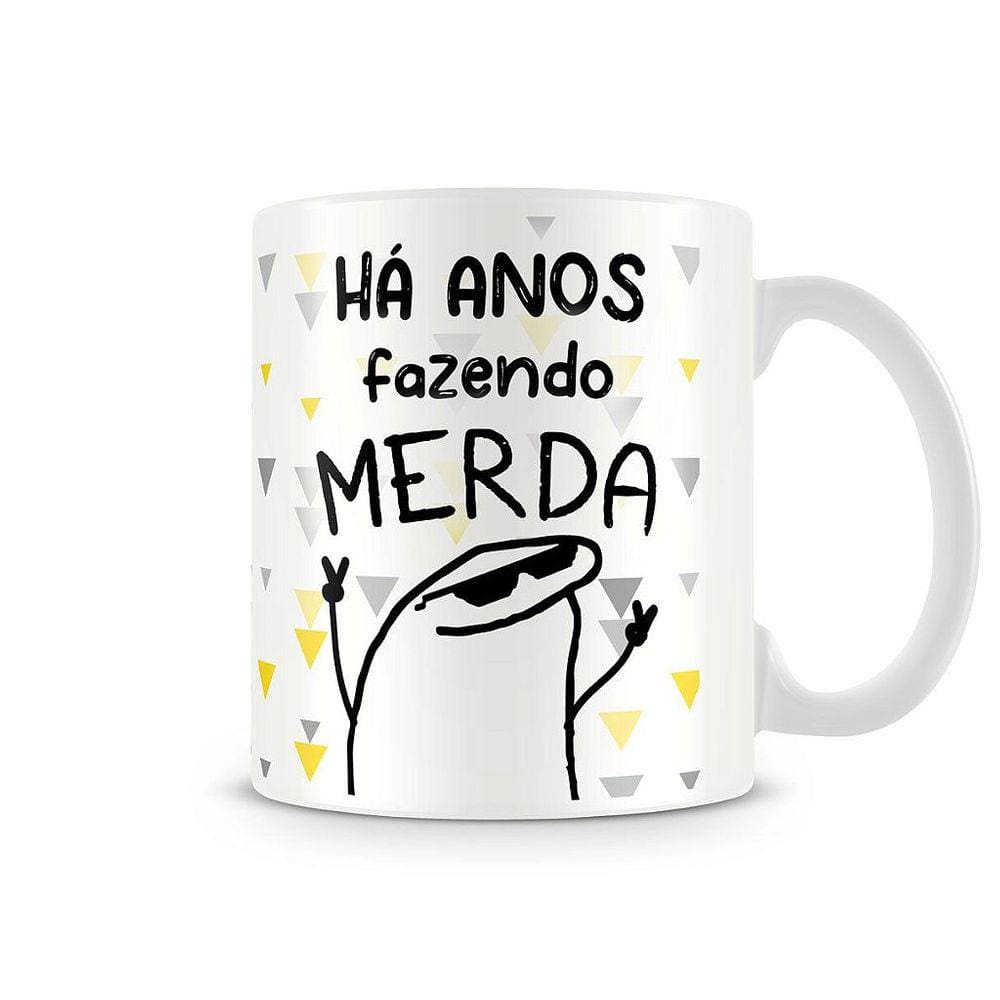 Caneca meme flork há anos fazendo m