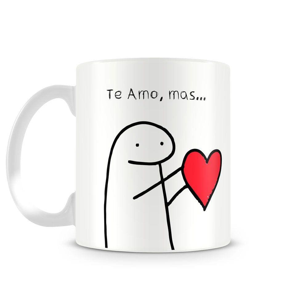 Caneca meme flork te amo mas...