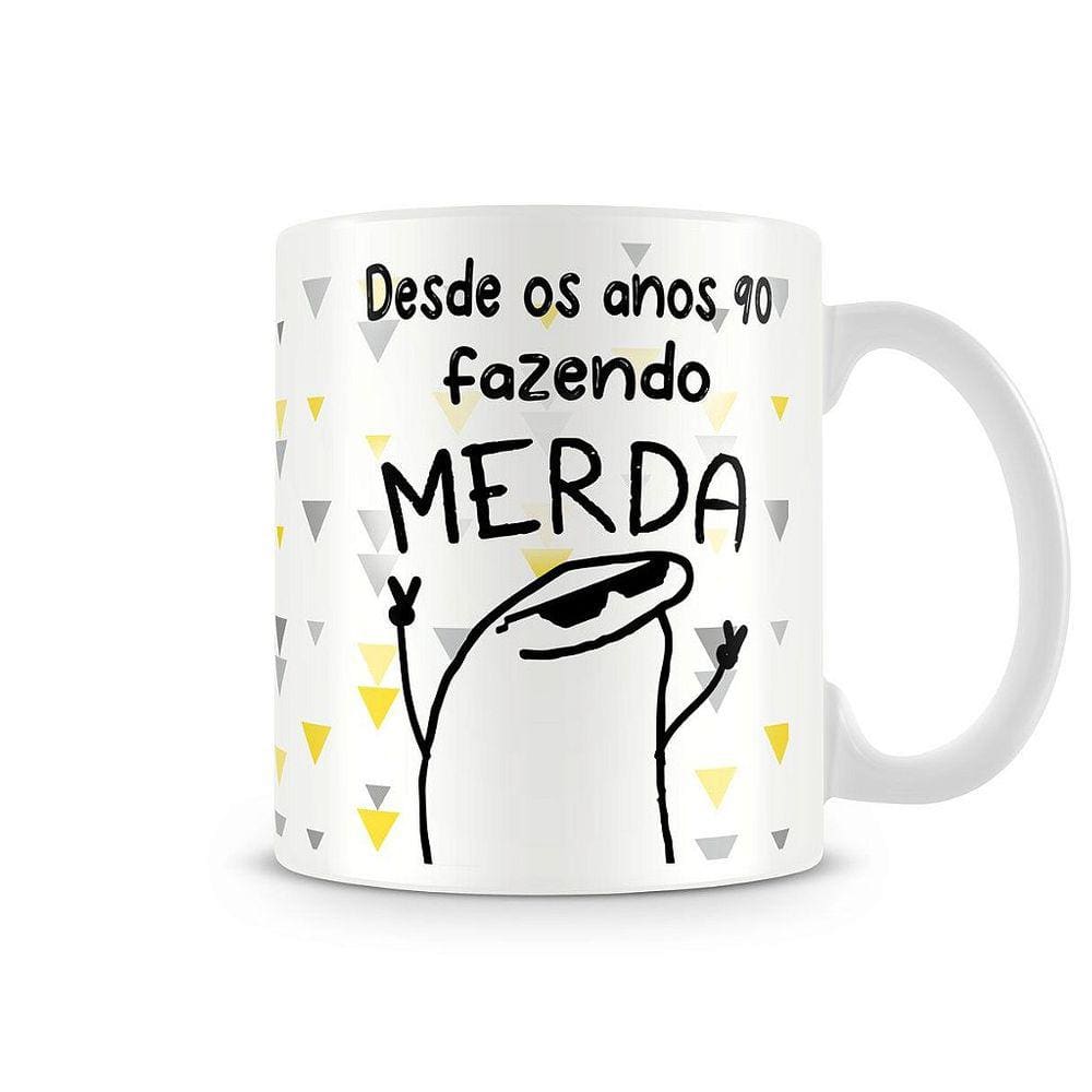 Caneca Meme Flork Boneco Palito Com Café Sem Café