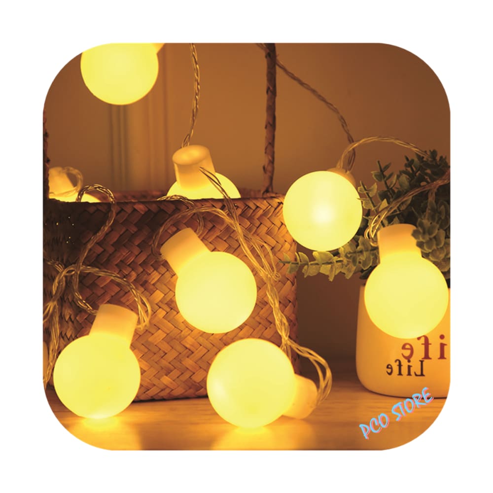 Cordão Led Fio Transparente Fixo Luz Varal 20 Bolinha 4m Festa Decor Branco Quente Bivolt
