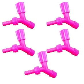 Kit 5 Torneiras Para Tanque E Jardim Bico 1/2 3/4 Rosa Neon
