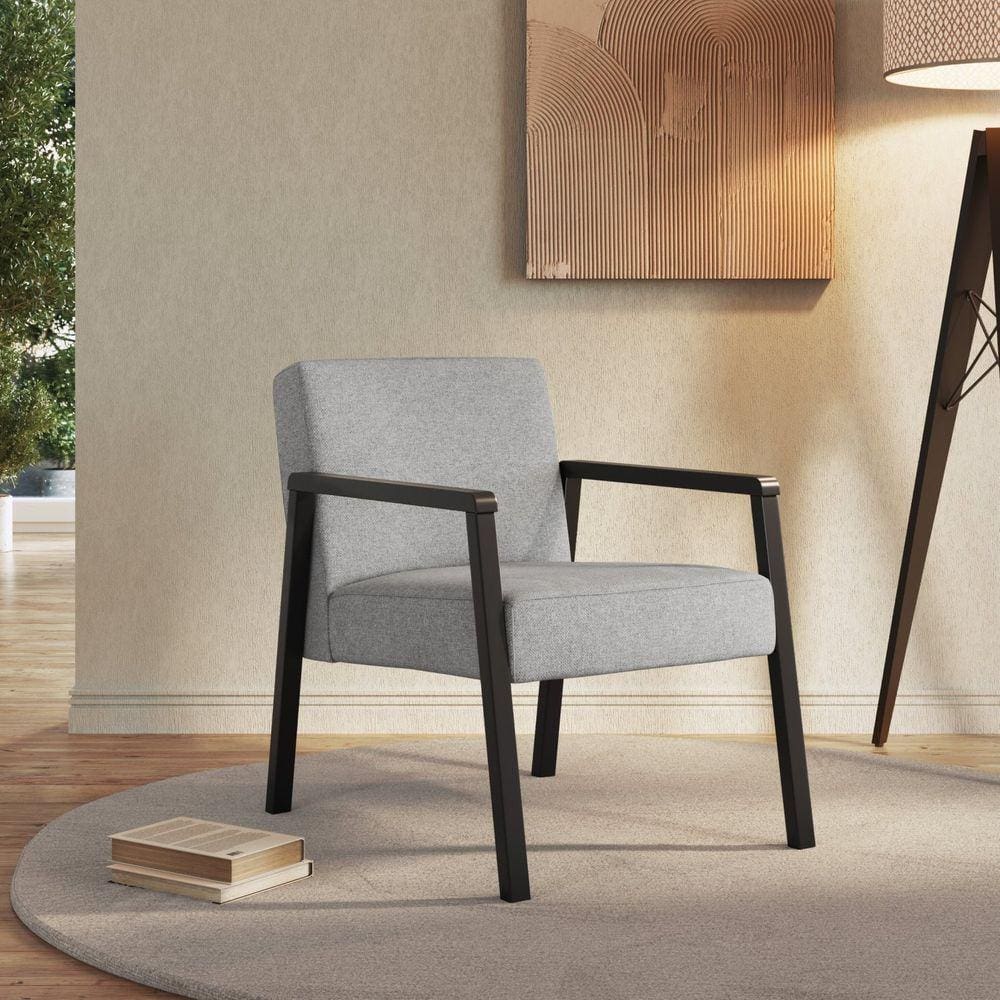 Poltrona Slim Preto/Cinza Claro