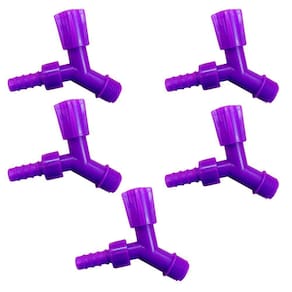Kit 5 Torneiras Para Tanque E Jardim Bico 3/4 Roxo Neon
