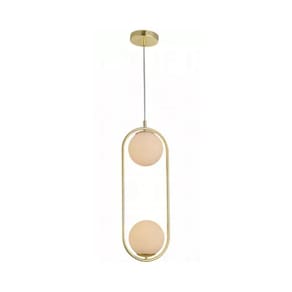 Lustre Pendente Avant Perola Arco Duo 2xG45 Ouro Brilho
