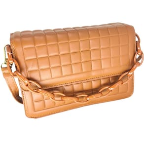 Bolsa feminina tiracolo transversal com corrente premium