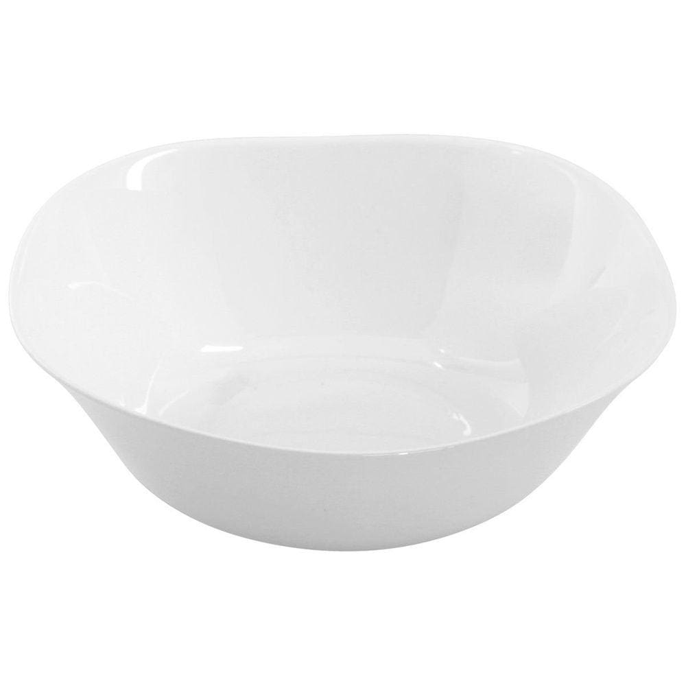 Kit 2 Saladeiras Tigelas 20cm Branca 1 Litro Opalina De Vidro