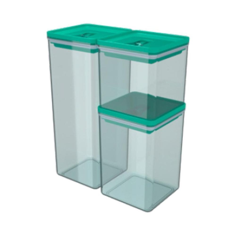 Kit 3 Potes Organizador Hermético Dubai Porta Mantimentos