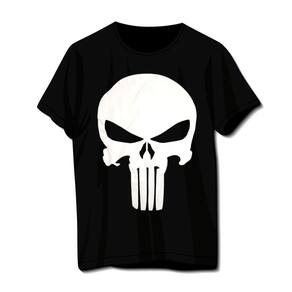 Camiseta Plus Size Justiceiro Punisher Preta Banda De Rock