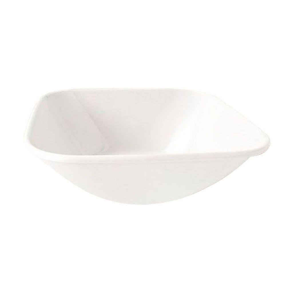 Kit 04 Tigelas Melamina Quadrada Branca 1,150Ml