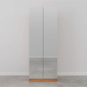 Guarda Roupa Hera com Espelho 2 Portas com Cabideiro e 2 Gavetas CabeCasa MadeiraMadeira Branco Geada/Louro/Cinza