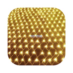 Pisca Rede 320 Led 2,5m x 2,0m 8 Funções Branco Quente Decor Natal 110V