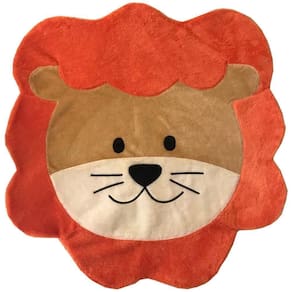Tapete Pelúcia Leão 95Cm X 95Cm Decorativo Quarto Infantil Base Emborrachado