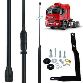 Antena Px Prolongador Black Argentina Suporte Dianteiro Carona Iveco Stralis Parafusos Anti-furto