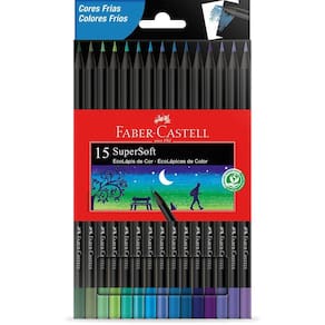 Lápis De Cor Faber-Castell SuperSoft Com 15 Cores Frias