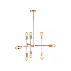 Lustre Pendente Avant Hash Aço 9xE27 Cobre Fosco