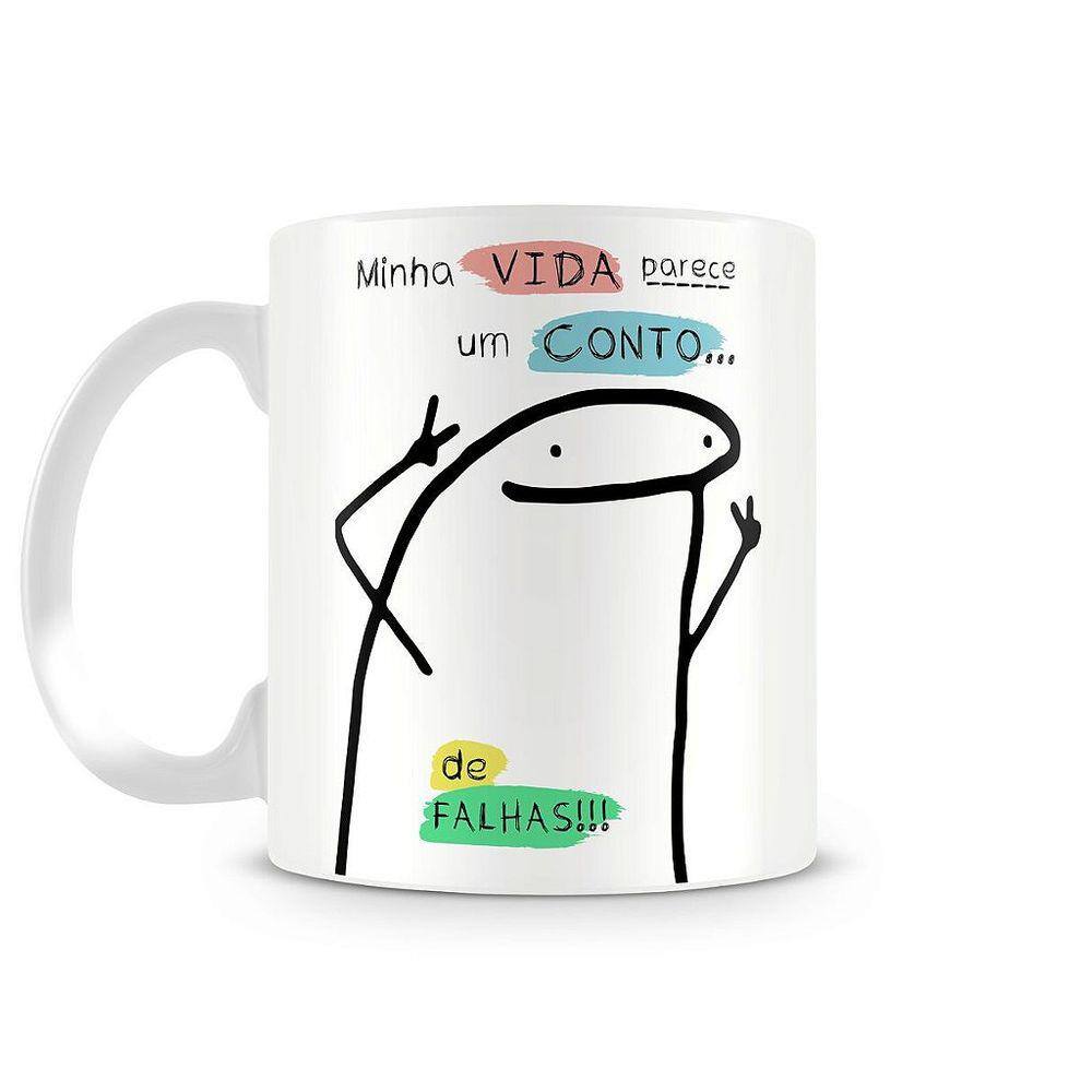 Caneca Não Tenho um Minuto de Paz Meme Flork Boneco Palito de