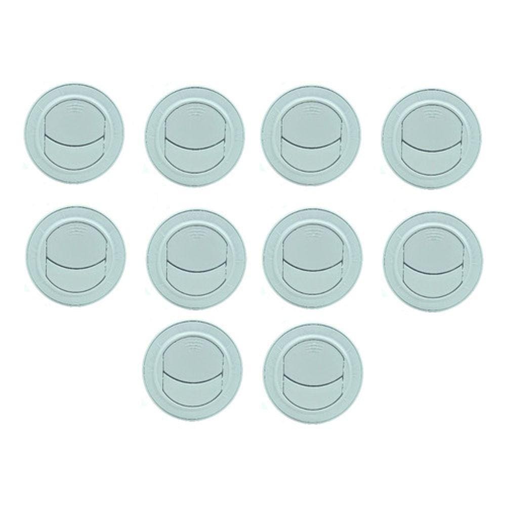 10 Pcs Difusor Ar Condicionado Universal 77mm Com Anel Cinza