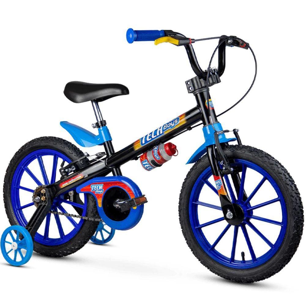 Bicicleta com Rodinha Infantil Masculina Tech Boys Aro 16 Nathor