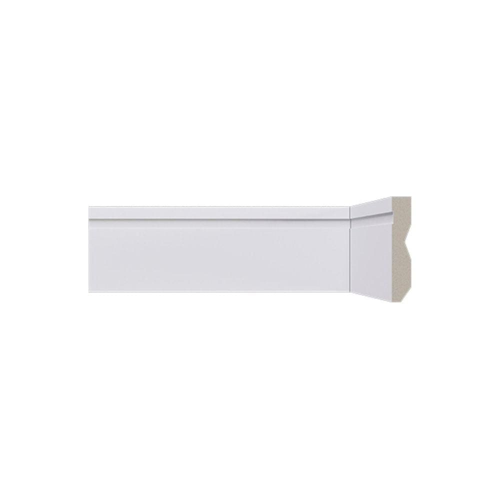 Rodapé de Poliestireno 7cm x 13mm x 2,40m Frisado LEV72 Santa Luzia - caixa com 12 m - Branco