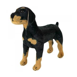 Cachorro De Pelúcia Realista Rottweiler Preto 55 Cm