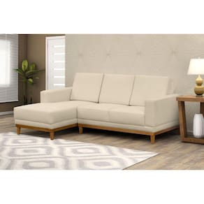Sofá 3 Lugares com Chaise Lado Direito Cronus Marfim