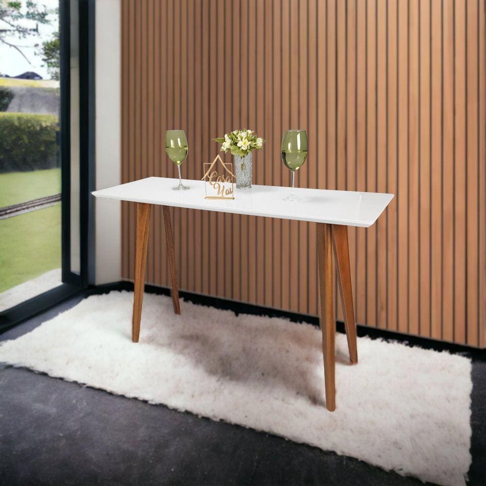 Aparador com Vidro 120x40cm Slim Branco