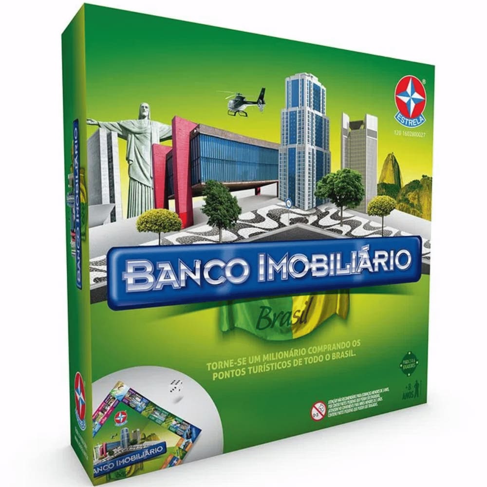 Jogo de Tabuleiro Banco Imobiliário Tema Brasil Estrela