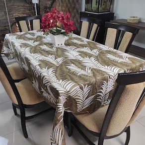 Toalha De Mesa Térmica Impermeável 1,50M X 3,00M Para Mesa 8 A 10 Cadeiras - Folhagem