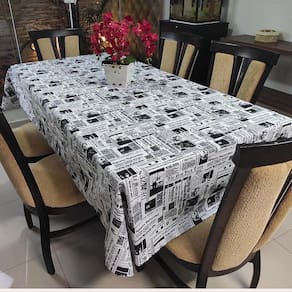 Toalha De Mesa Térmica Impermeável 1,50M X 1,50M Quadrada 4 Cadeiras - Jornal